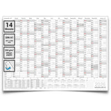 Jahreskalender 2026 A1 14 Monate quer 250 g Papier