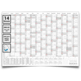 Jahreskalender 2026 A2 14 Monate gerollt 250 g Papier