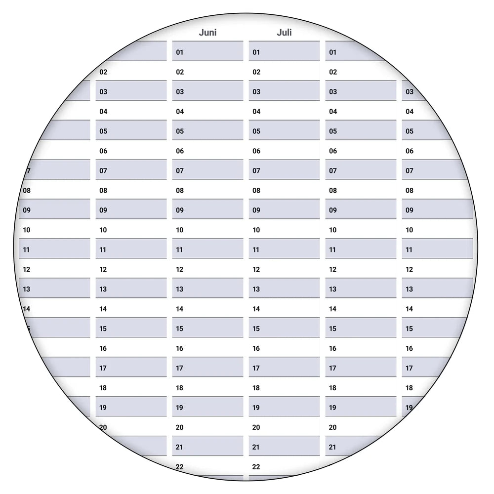 Dauerkalender deutsch B0 abwischbar gerollt mit Marker 250 g Papier