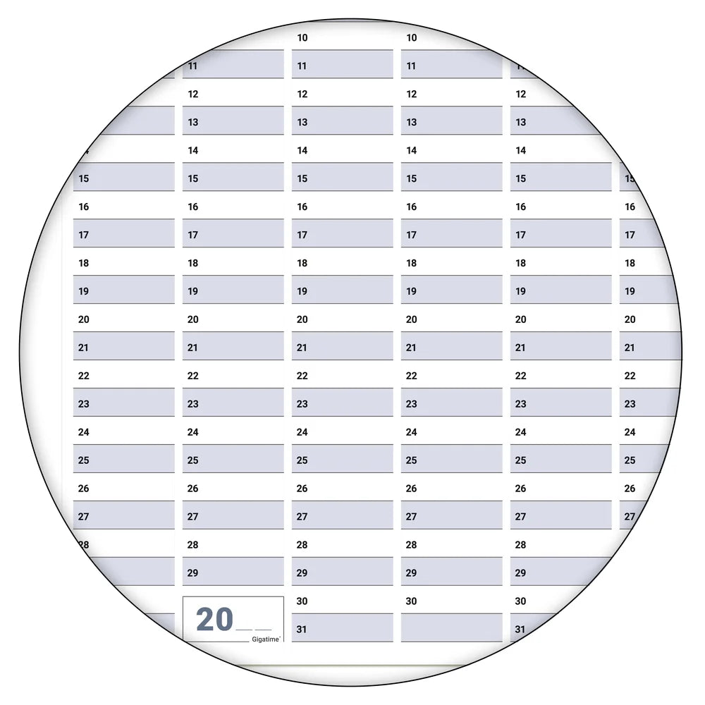 Dauerkalender deutsch B0 abwischbar gerollt mit Marker 250 g Papier