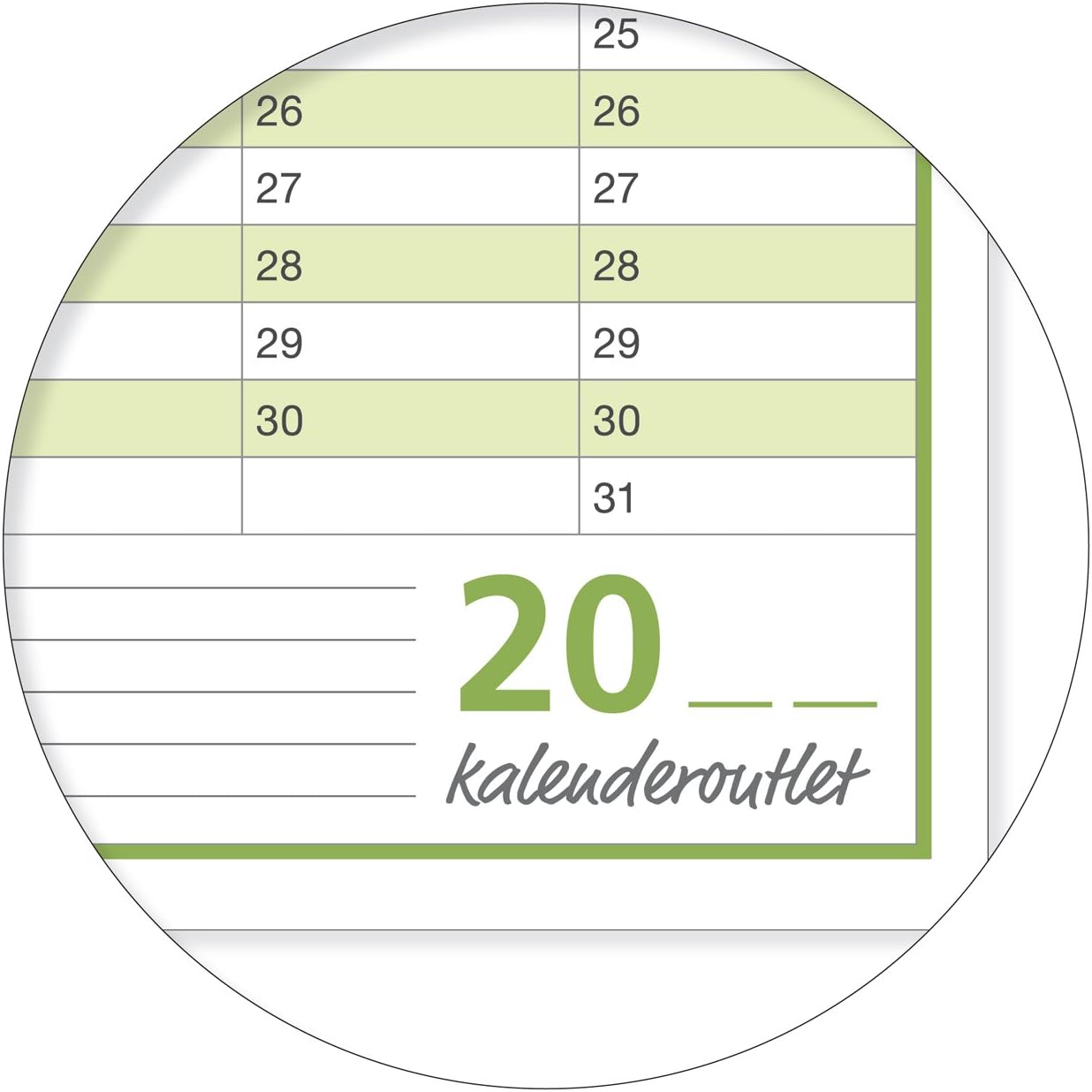 Dauerkalender A2 abwischbar gerollt mit 4er Stifte-Set 250 g Papier