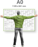 Jahreskalender 2026 A0 (5er-Pack) gefaltet 135 g Papier
