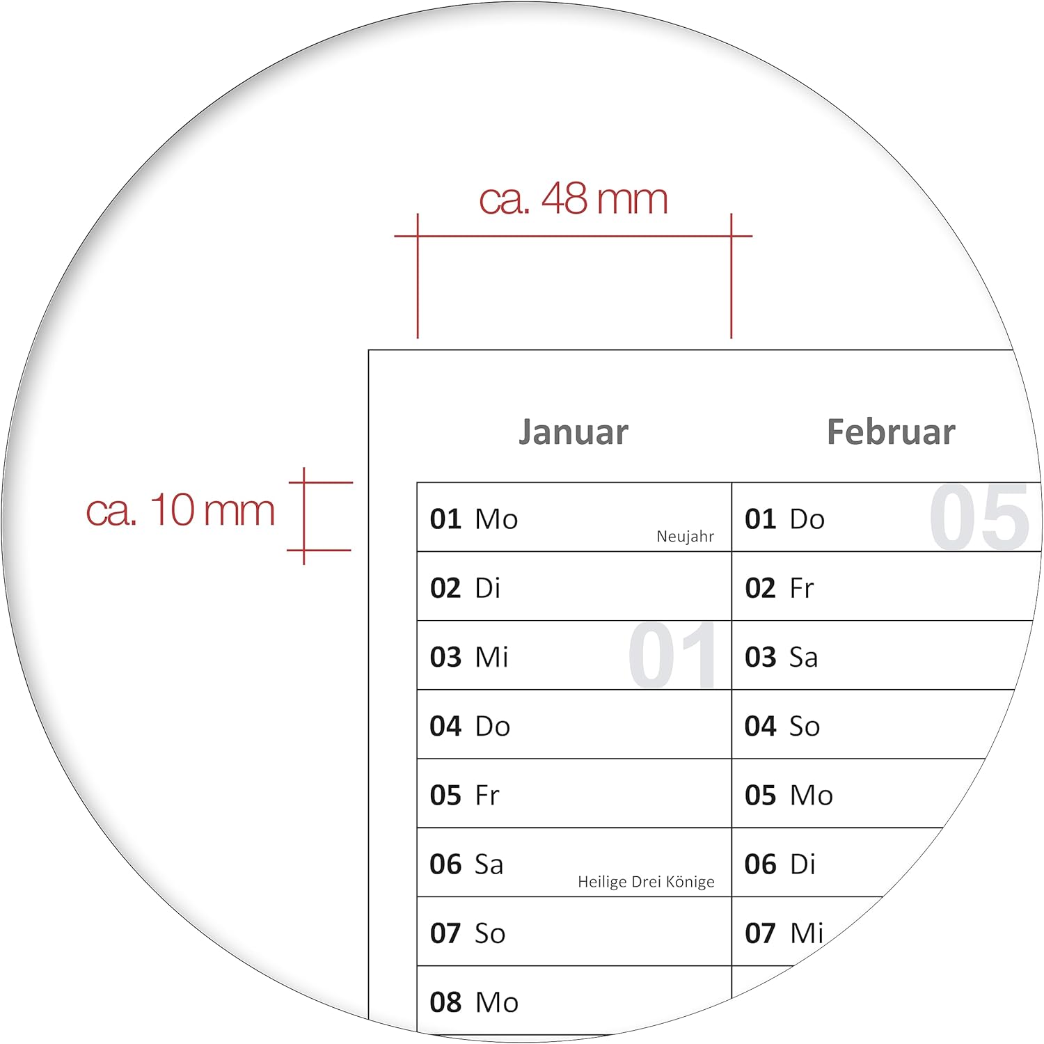 Jahreskalender 2026 A2 abwischbar gerollt 250 g Papier