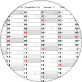 Schuljahreskalender 2026/27 A0 quer gerollt 250 g Papier