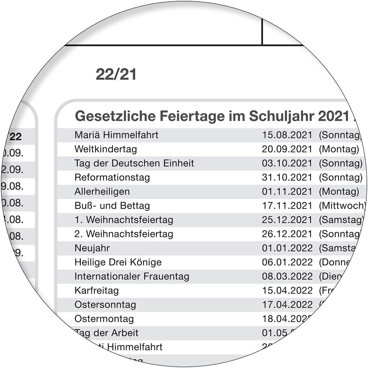 Schuljahreskalender 2025/26 A1 quer gerollt 250 g Papier
