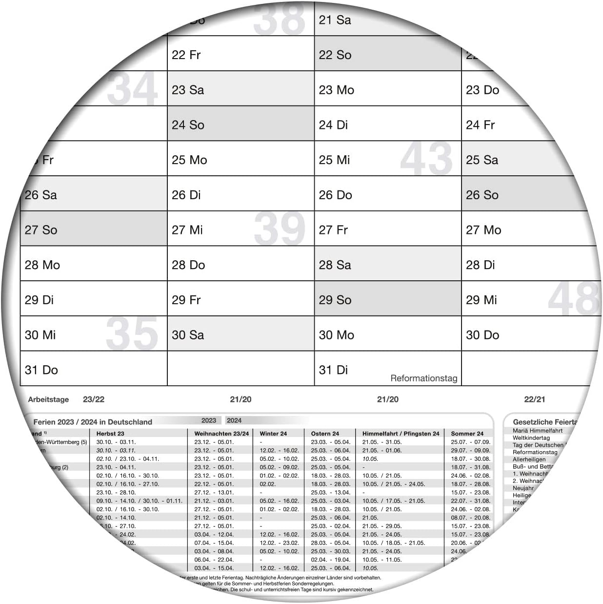 Schuljahreskalender 2025/26 A0 quer gerollt 250 g Papier