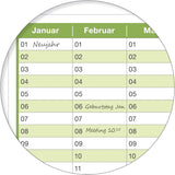 Dauerkalender A3 abwischbar gerollt mit 4er Stifte-Set 250 g Papier