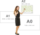 Jahreskalender 2026 A2 abwischbar gerollt mit 4er Stifte-Set & Schwamm 250 g Papier