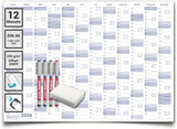 Jahreskalender 2026 A0 abwischbar gerollt mit 4er Stifte-Set & Schwamm 250 g Papier