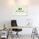 Jahreskalender 2026 A1 abwischbar gerollt mit Marker 250 g Papier