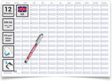 Dauerkalender A2 abwischbar gerollt mit Marker 250 g Papier