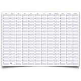 Dauerkalender DIN A0 XXL abwischbarer Wandkalender gerollt mit Marker 250 g Papier