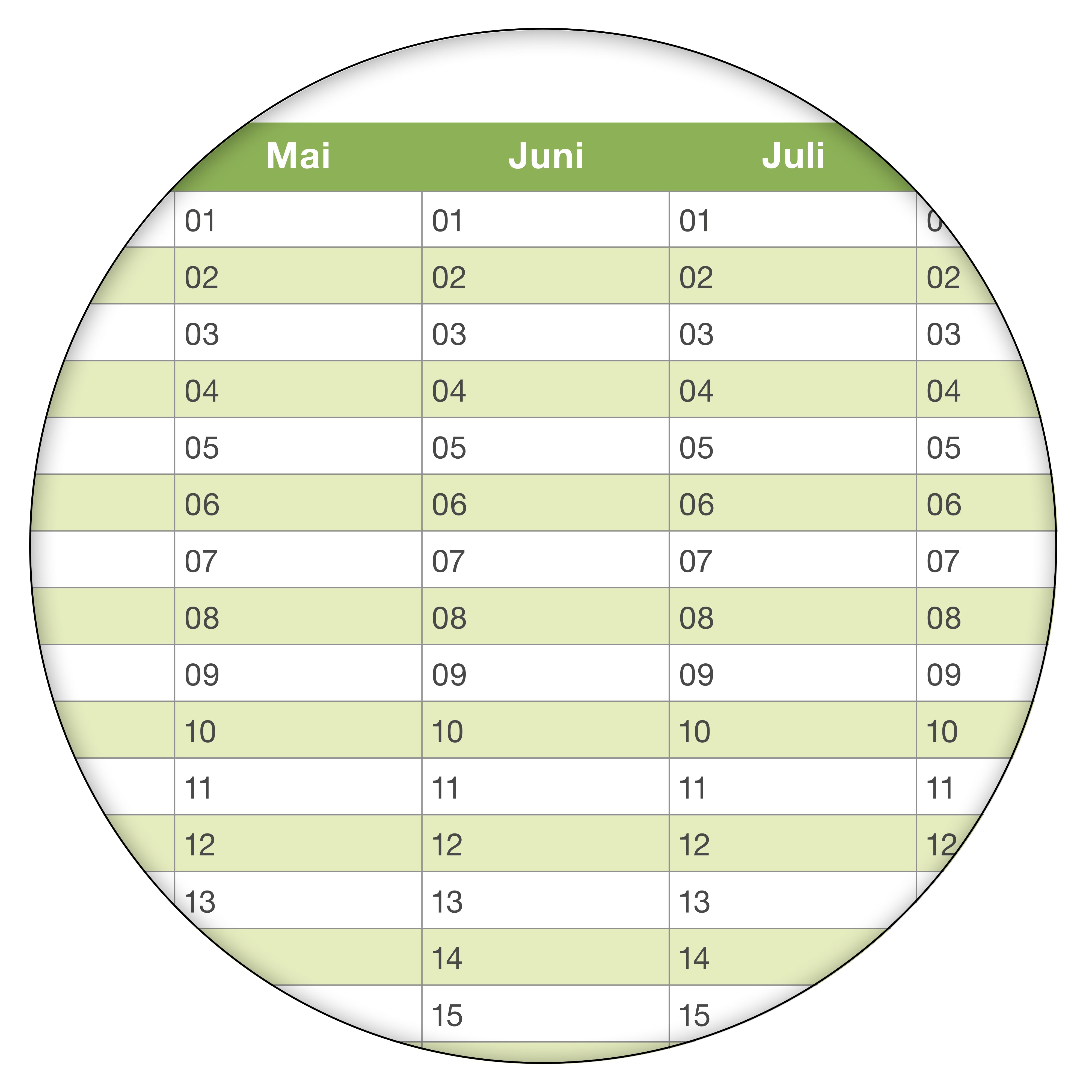 Dauerkalender A2 abwischbar gerollt 250 g Papier