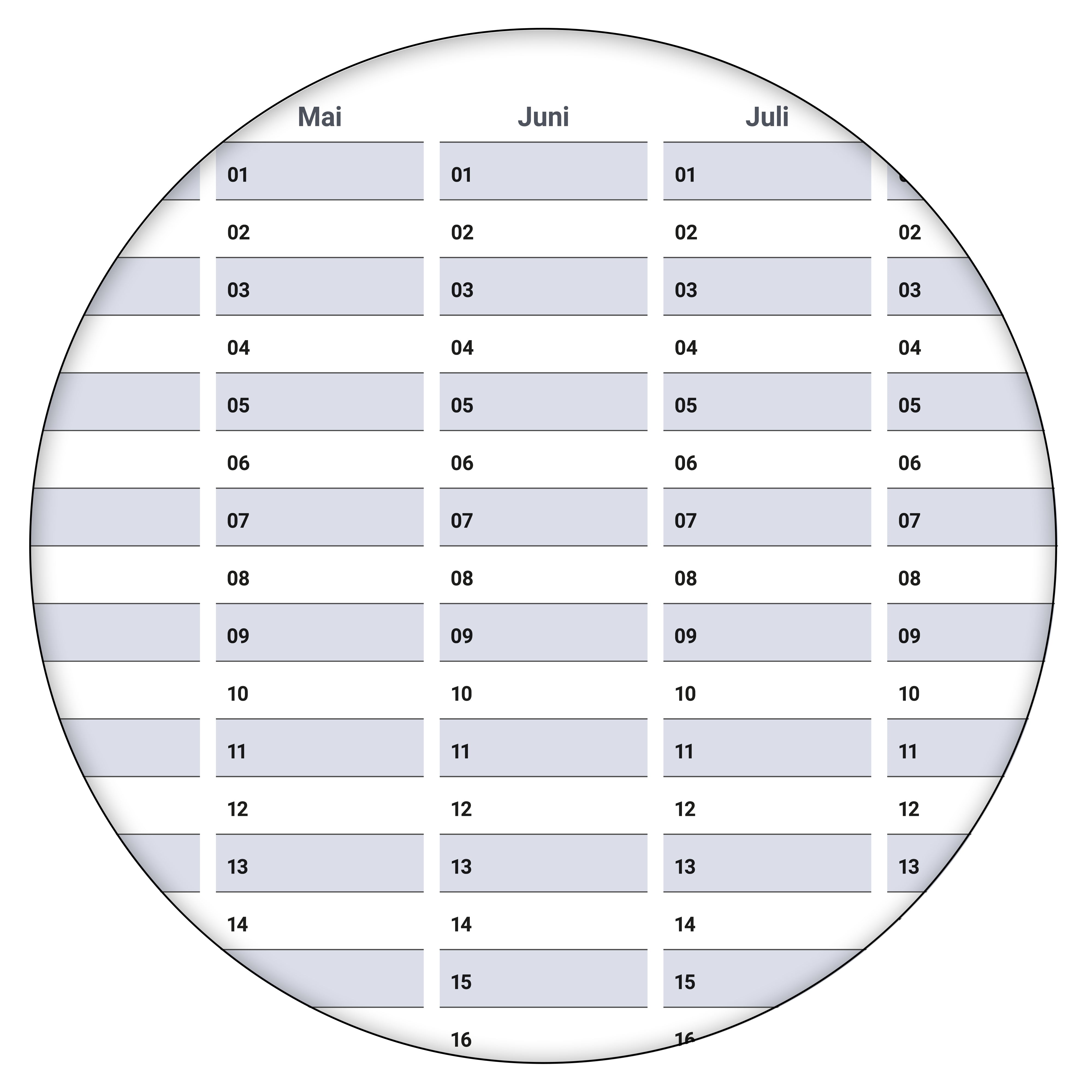 Dauerkalender DIN A0 XXL abwischbarer Wandkalender gerollt mit Marker 250 g Papier