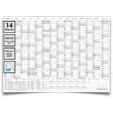 Jahreskalender 2027 B0 14 Monate gerollt 250 g Papier