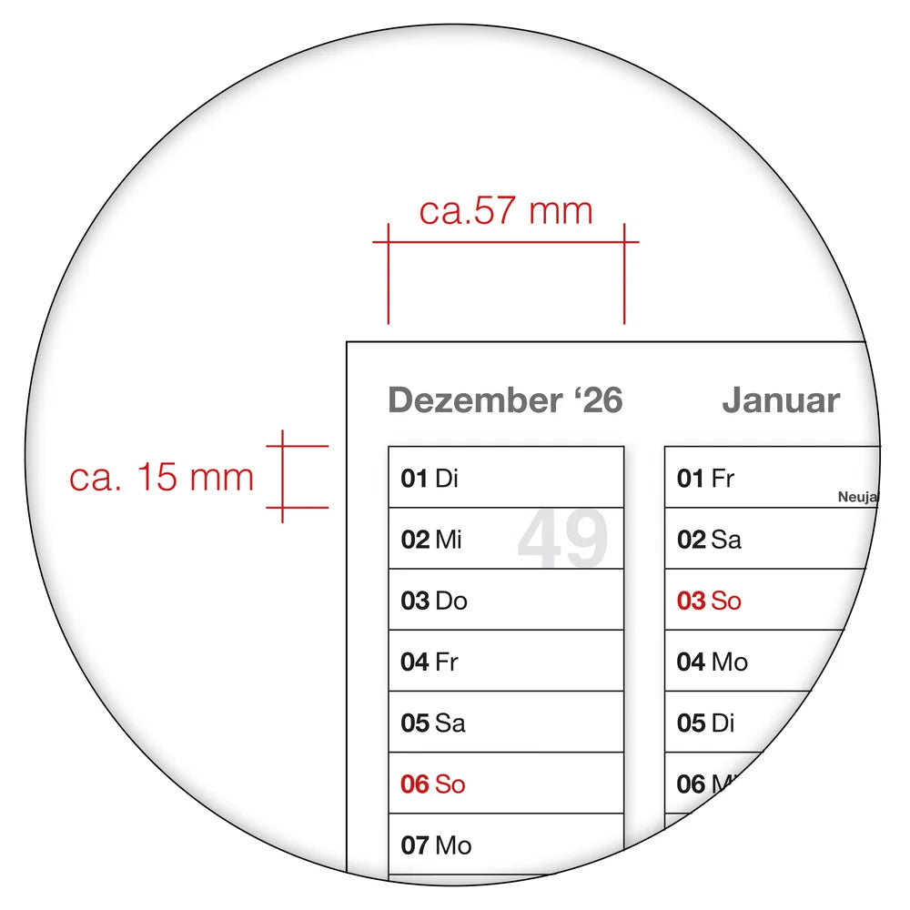Jahreskalender 2026 A1 14 Monate quer 250 g Papier