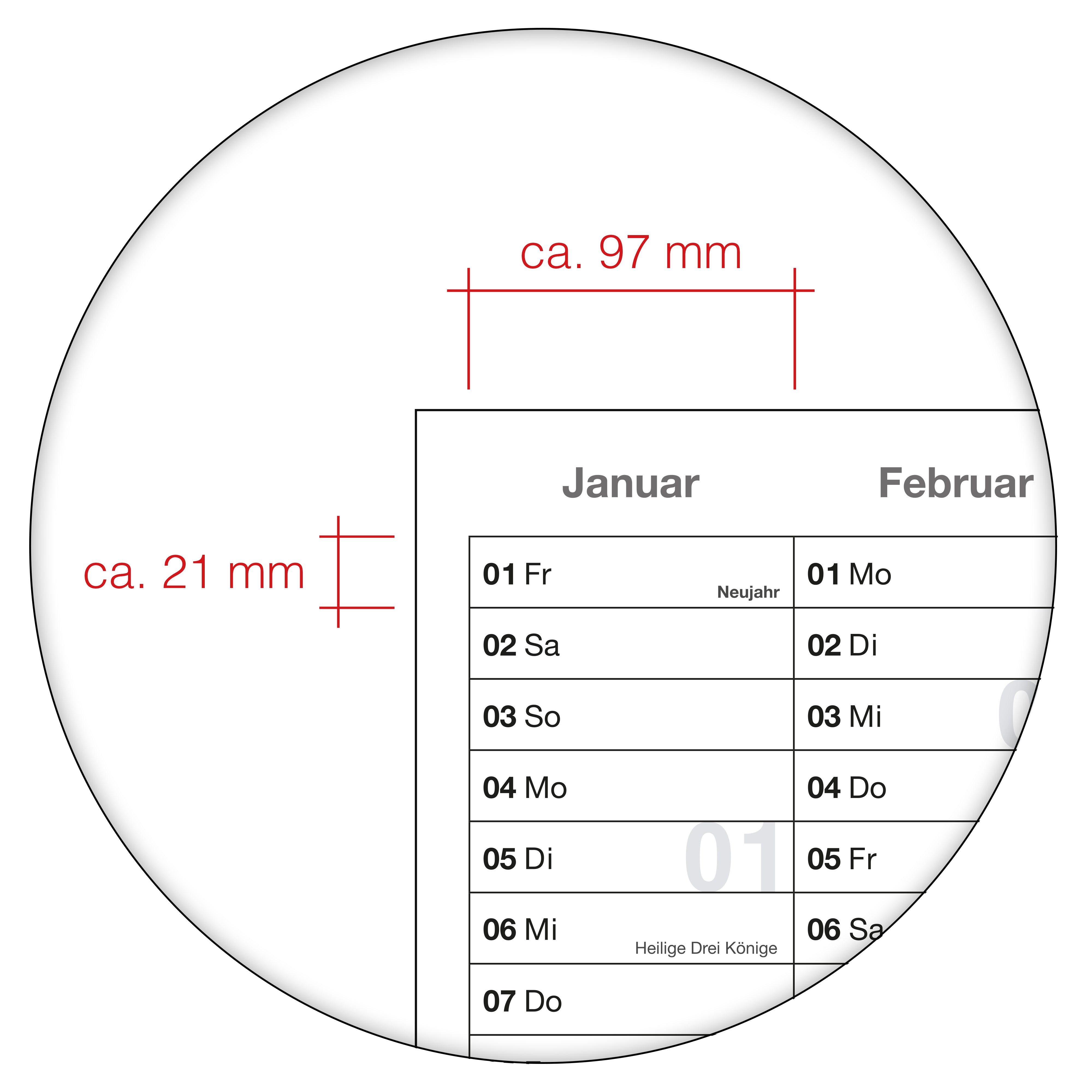 Jahreskalender 2027 A0 quer gefaltet 135 g Papier