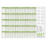 Urlaubsplaner 2027/28 A2 abwischbar mit 4er Marker-Set für 8 Mitarbeiter