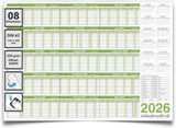 Personalplaner 2026 A2 abwischbar gerollt