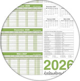Wandkalender 2026 A2 420 x 594 mm grün für Büro