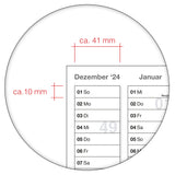 Wandkalender 2026 A2 420 x 594 mm grau für Büro