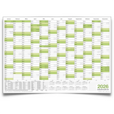 Wandkalender 2026 B0 1000 x 1414 mm grün deutsch gerollt 4er Marker Set