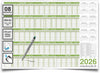 Wandkalender 2026 A2 420 x 594 mm grün abwischbar Personalplaner