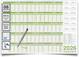 Wandkalender 2026 A2 420 x 594 mm grün abwischbar Personalplaner