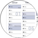 Wandkalender 2027 B1 707 x 1000 mm blau grau Jahreskalender 135 g Papier