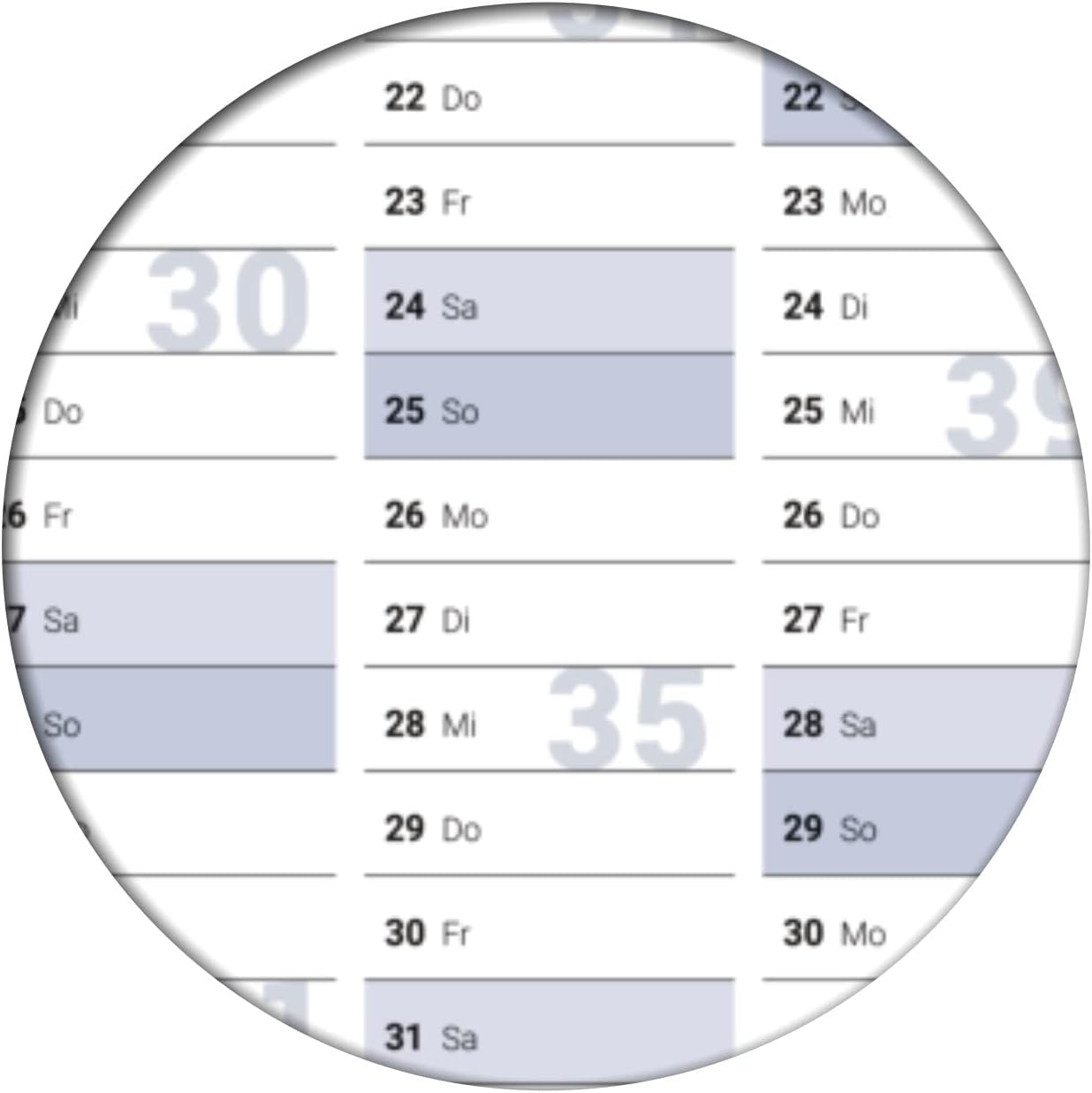 Wandkalender 2027 B1 707 x 1000 mm blau grau für Büro