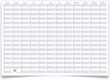 Wandkalender A1 594 x 841 mm blau grau Dauerkalender gerollt