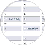 Wandkalender A2 420 x 594 mm blau grau Dauerkalender 250 g Papier