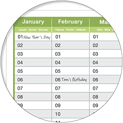 Wandkalender B1 707 x 1000 mm grün Dauerkalender mit Marker