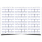 Wandkalender DIN A1 XXL 594 x 841 mm blau grau gerollt mit Marker Jahresübersicht