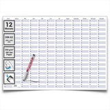 Wandkalender DIN A2 420 x 594 mm blau grau abwischbar Dauerkalender Planung
