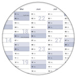 Jahreskalender 2027 A0 abwischbar gerollt mit Marker 250 g Papier