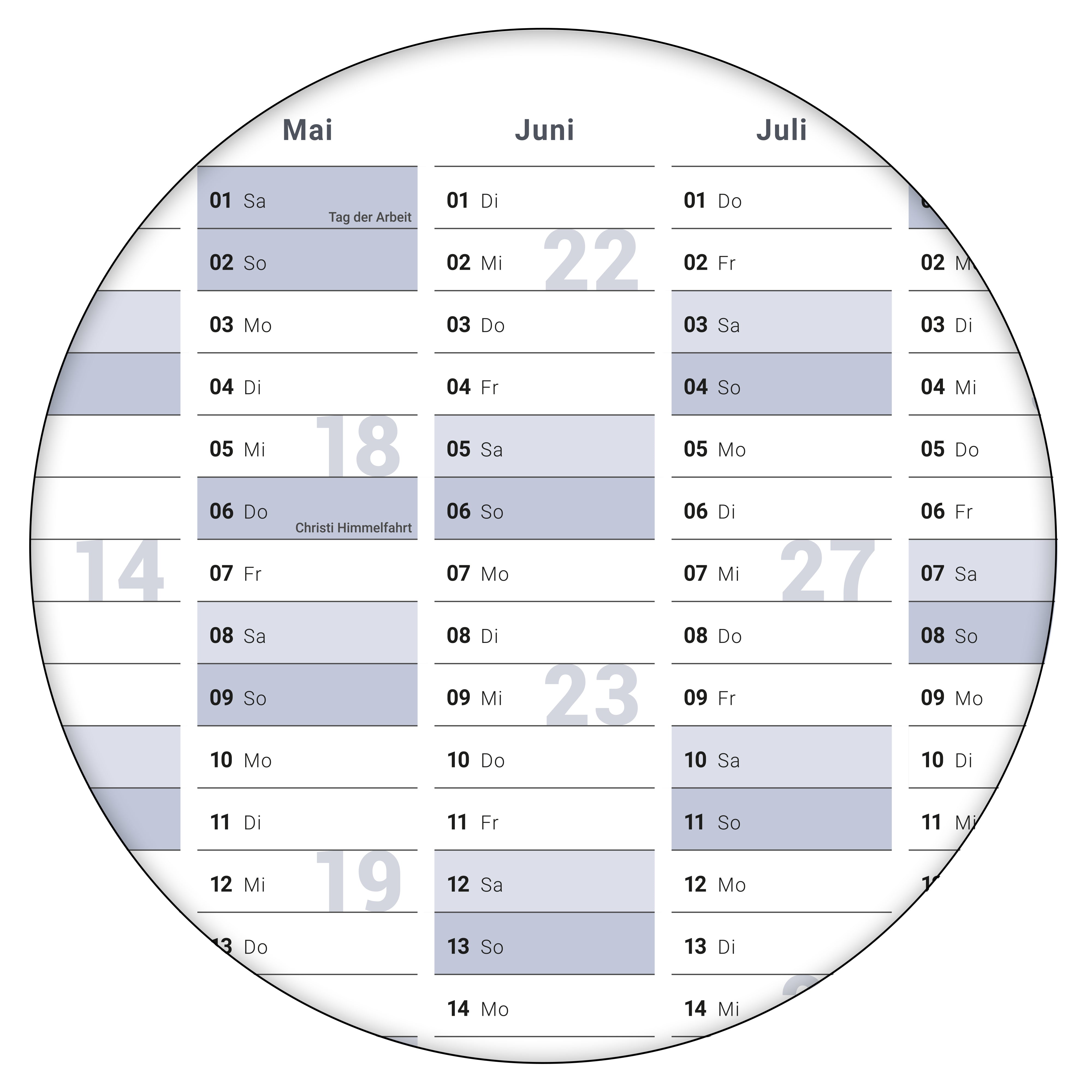 Jahreskalender 2027 A0 abwischbar gerollt mit Marker 250 g Papier