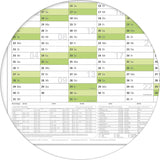 Wandkalender 2026 A0 841 x 1189 mm grün für Büro