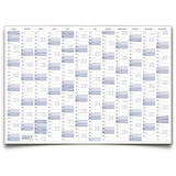 Jahreskalender 2027 A0 abwischbar gerollt mit 4er Stifte-Set & Schwamm 250 g Papier