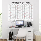 Jahreskalender 2027 A0 abwischbar gerollt mit Marker 250 g Papier