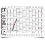 Jahreskalender 2027 A0 abwischbar gerollt mit Marker 250 g Papier