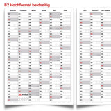 Jahreskalender 2027 DIN B2 50 x 70 cm, Hochformat, beidseitig bedruckt, 14 Monate beschreibbar – Familienplaner & Büroplaner