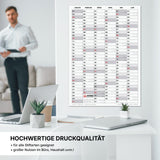 Jahreskalender 2027 DIN B2 50 x 70 cm, Hochformat, beidseitig bedruckt, 14 Monate beschreibbar – Familienplaner & Büroplaner