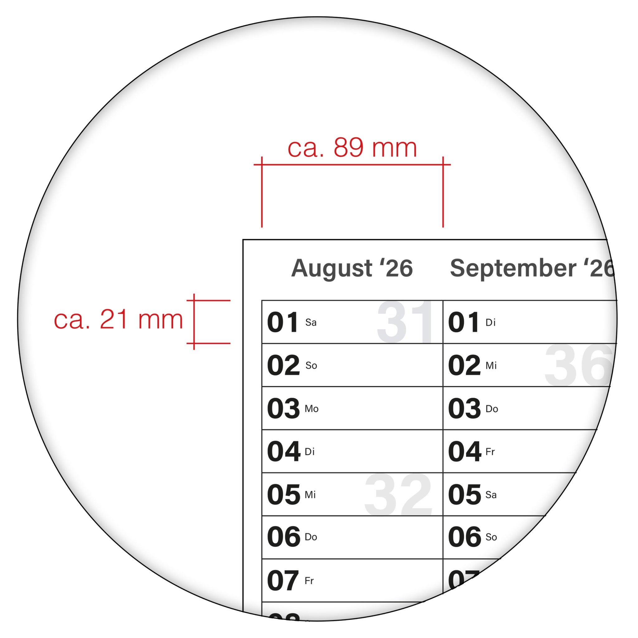 Schuljahreskalender 2026/27 A0 quer gerollt 250 g Papier