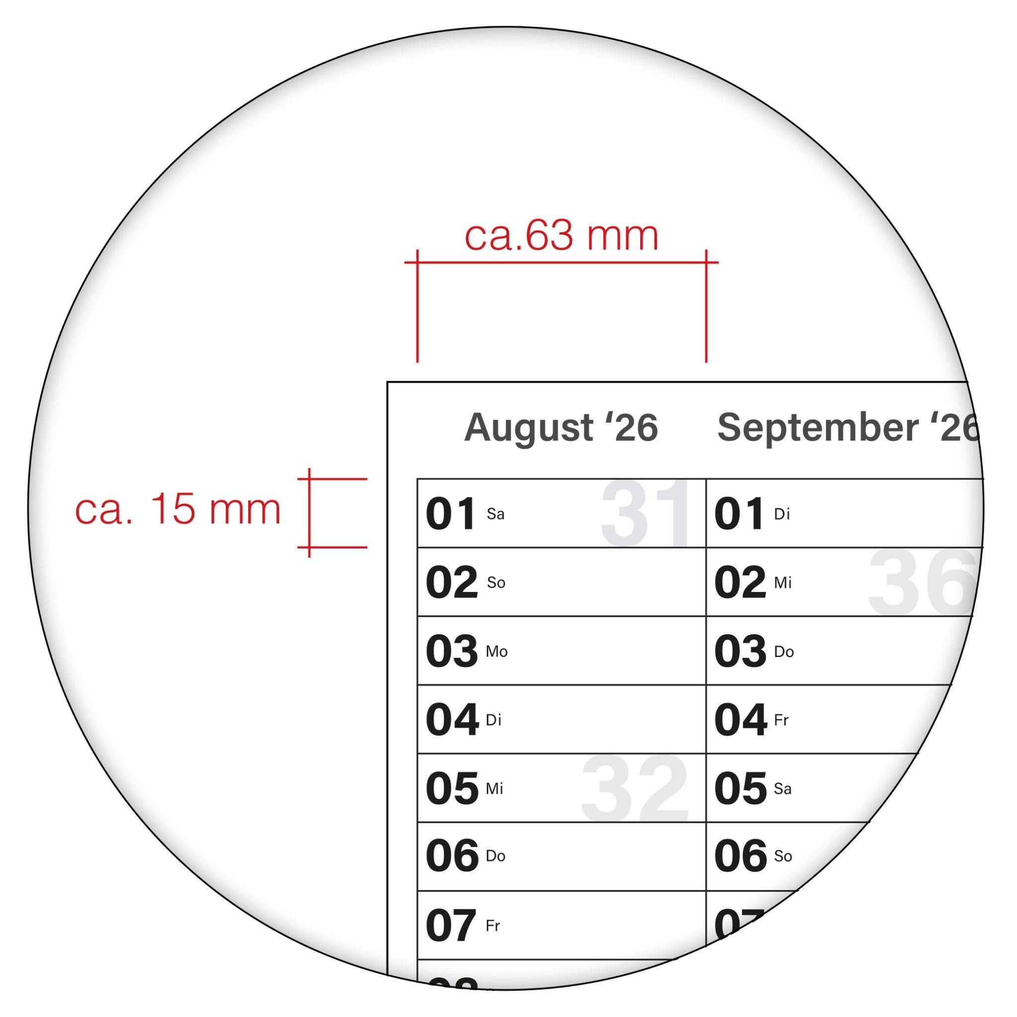 Schuljahreskalender 2026/27 A1 quer gerollt 250 g Papier