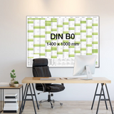 Jahreskalender deutsch 2026 B0 abwischbar gerollt mit Marker 250 g Papier