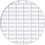 Dauerkalender A2 abwischbar gerollt mit Marker 250 g Papier