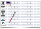 Dauerkalender englisch B0 abwischbar gerollt mit Marker 250 g Papier