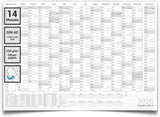 Jahreskalender 2026 A0 14 Monate gerollt 250 g Papier