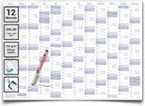 Jahreskalender 2026 A0 abwischbar gerollt mit Marker 250 g Papier